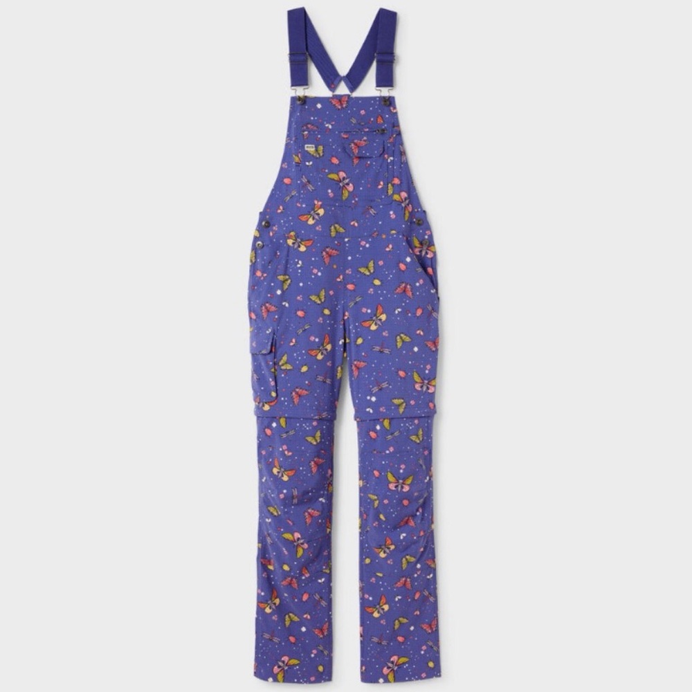 NWT Duluth Small Heirloom Gardening Convertible Bib Overalls Indigo Backyard Bug - Picture 10 of 11
